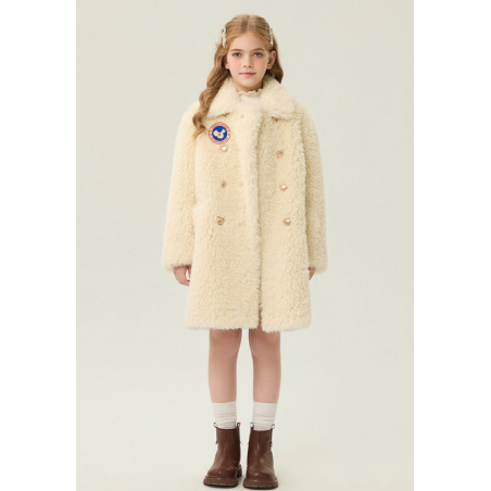 Authentic Light Yellow Energy Goose Stylish Kid's Lamb Coat Elite Kids Online for Sale
