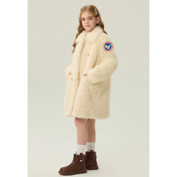Authentic Light Yellow Energy Goose Stylish Kid's Lamb Coat Elite Kids Online for Sale