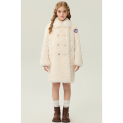 Authentic Light Yellow Energy Goose Stylish Kid's Lamb Coat Elite Kids Online for Sale