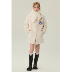 Authentic Light Blue Energy Goose Mink Fox Fur Kid's Lamb Coat Elite Kids Online for Sale