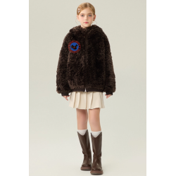 Authentic Apricot Energy Goose Bear Hat Kid's Lamb Short Coat Elite Kids Online for Sale