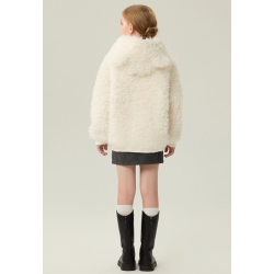 Authentic Apricot Energy Goose Bear Hat Kid's Lamb Short Coat Elite Kids Online for Sale