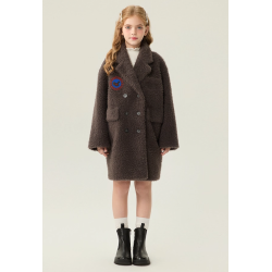 Authentic White Energy Goose Mohair Suit Collar Kid's Lamb Coat Elite Kids Online for Sale