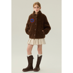 Authentic Pink Energy Goose High Collar Kid's Lamb Short Coat Elite Kids Online for Sale