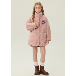 Authentic Pink Energy Goose High Collar Kid's Lamb Coat Elite Kids Online for Sale