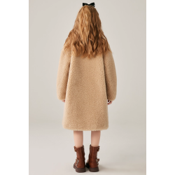 Authentic Beige Energy Goose Cashmere Kid's Lamb Coat Elite Kids Online for Sale