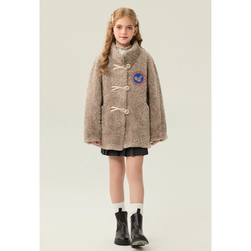 Authentic Gray Energy Goose National Style Kid's Lamb Coat Elite Kids Online for Sale