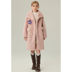 Authentic Pink Energy Goose Dual Row Kid's Lamb Coat Elite Kids Online for Sale